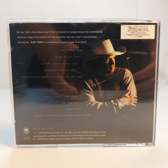 Toby Keith ~ Blue Moon (Music CD, 1996) - Picture 3 of 3